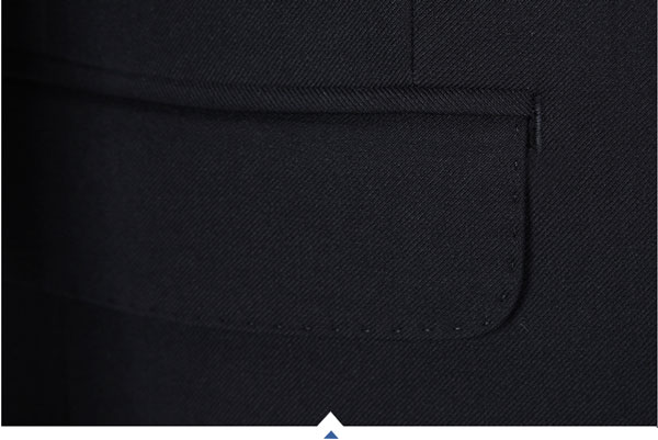 兩?？坌奚戆嬲b定做西服插袋細(xì)節(jié)特寫圖