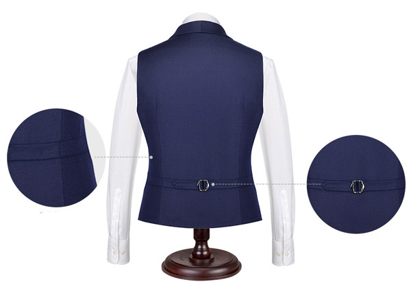 深藍(lán)色雙排扣商務(wù)西裝正裝馬甲后背款式效果圖