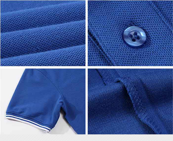 嵌條翻領t恤衫定做款式袖口細節(jié)展示圖