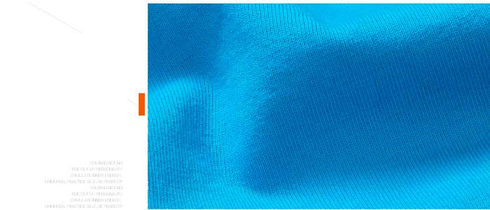 萊卡棉圓領(lǐng)T恤衫定做面料細(xì)節(jié)特寫(xiě)圖