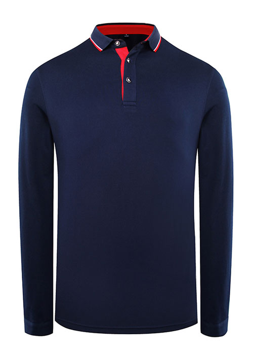 高檔藏藍(lán)色長(zhǎng)袖T恤衫定做