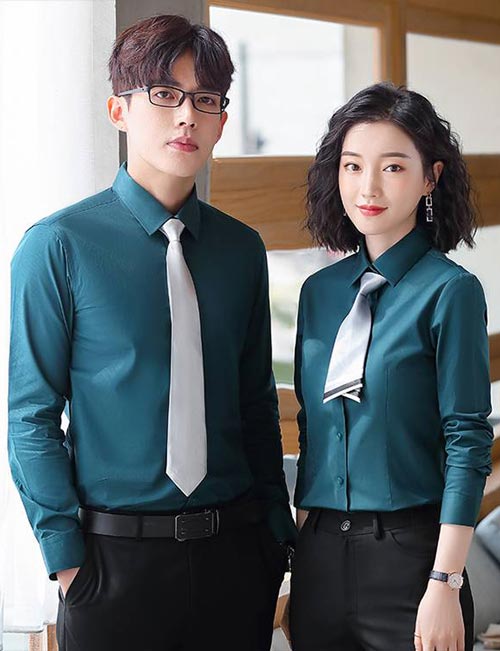 孔藍色時尚男女襯衫現(xiàn)貨批發(fā)