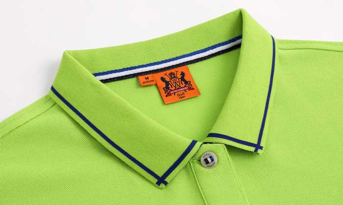 1898號時尚翻領(lǐng)短袖POLO衫定制成衣領(lǐng)形細節(jié)放大展示圖