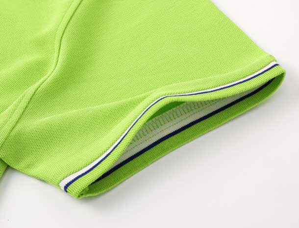 1898號時尚翻領(lǐng)短袖POLO衫定做之成衣袖口邊細節(jié)放大圖