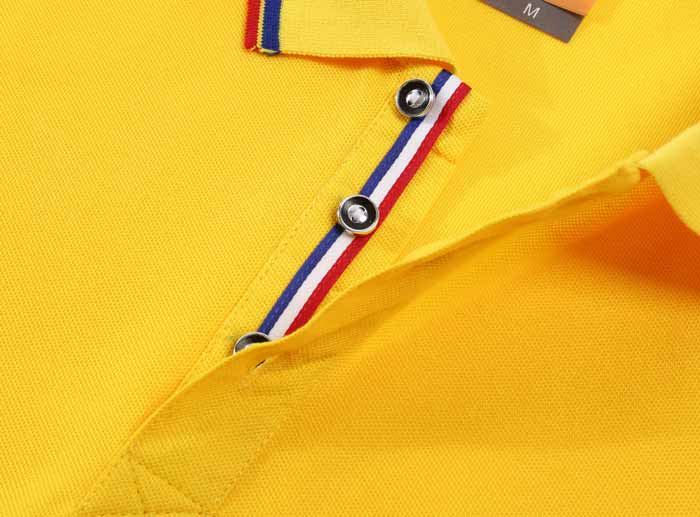 200克CVC面料間條衣領(lǐng)配織帶門瞳短袖POLO衫工作服定做之門瞳細節(jié)圖